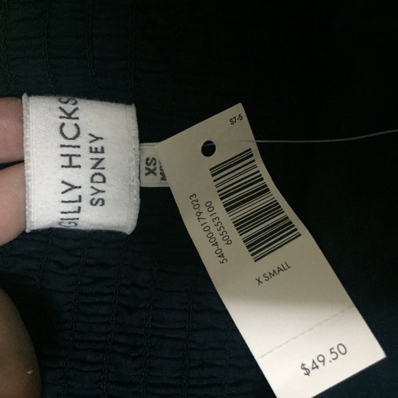 Gilly Hicks Embroidered Navy Blue Peplum Tube Top - Picture 3 of 3